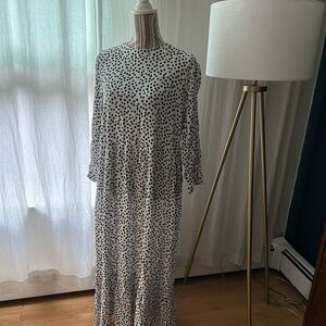 ZARA Black and White Polka Dot Maxi Dress
